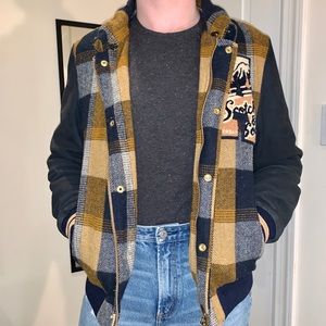 Wool/Suede Varsity Bomber